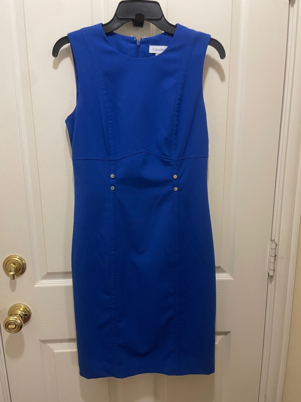 Calvin Klein Cobalt Blue Sleeveless Sheath Dress